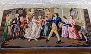lot 198 image: Lovely Vintage Handcrafted Needlepoint Bench