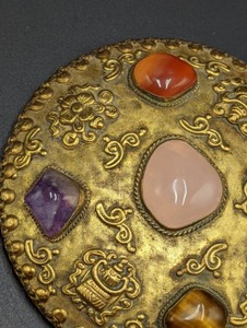 lot 366 image: Stone Encrusted Hand Mirror