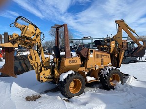 lot 8 image: 1992 Case Model 660 4 x 4 Cable Plow With Back Hoe Attachment