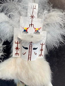 lot 2 image: White Cloud Kachina Figurine by Navajo Artist Vandever