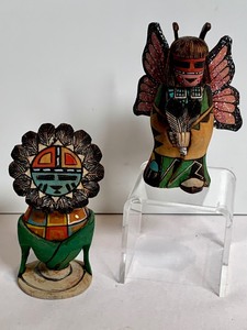 lot 63 image: Two Small Hopi Wooden Kachina Figurines