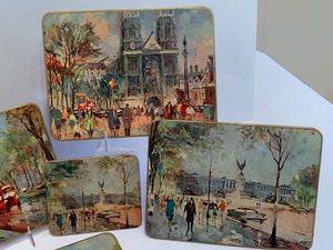 lot 194 image: Vintage Placemats and Coasters London Sketches Sheraton