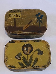 lot 184 image: Two Prairie Primitive Painted Boxes