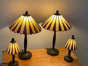 lot 174 image: Set of Four Matching Stained Glass Lamps