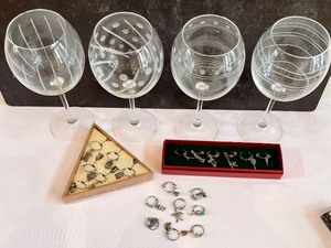 lot 156 image: Wine Glasses and Wine Glass Charms