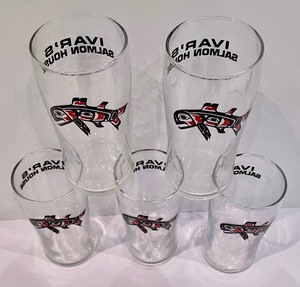lot 230 image: 5 Ivars Salmon House Glasses