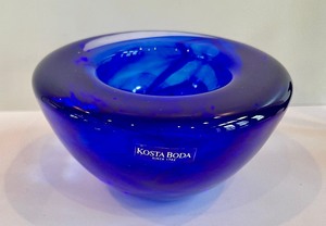 lot 140 image: Kosta Boda Candle Holder and Orrefors Vases