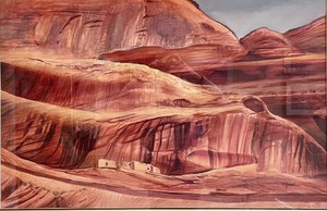 lot 148 image: Beautiful Southwestern Scenic Watercolor Painting by J. Morrell