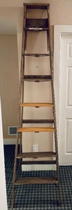 lot 296 image: Wooden Johnson 8 Foot Ladder