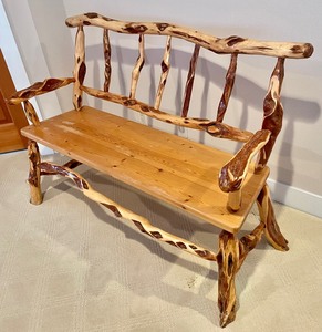 lot 243 image: Rustic Wooden and Log Style Bench