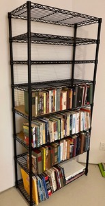 lot 248 image: Black Metal Shelf (books not included)