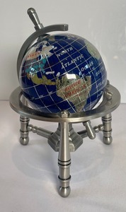 lot 158 image: Small Desk Top Rotating Globe with Stand