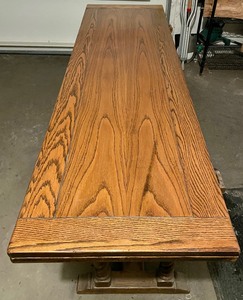 lot 390 image: Vintage Wooden Fold Out Table with Spindle Legs