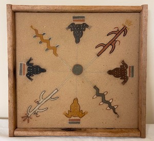lot 300 image: Framed Hand Made Sand Art by Elise Yazzie