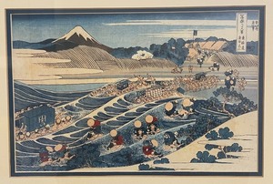 lot 307 image: Framed Woodblock Print Fuji from Kanaya on the Tokaido Print by Katsushika Hokusai
