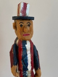 lot 467A image: Two Folk Art Wood Carved Pieces by Ted Oeffler