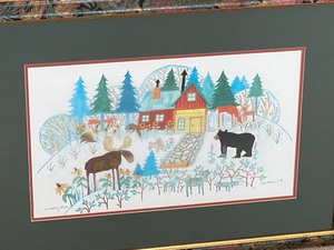 lot 455 image: Framed Watercolor Print by Sue Morley