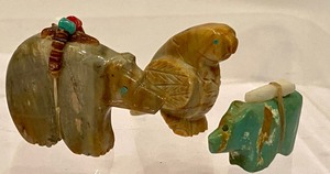 lot 342 image: Three Miniature Fetish Figurines