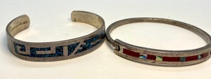 lot 476 image: Two Vintage Southwestern Style Silver Bracelets
