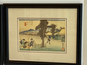 lot 351 image: Two Framed Japanese Prints appear to be Hiroshige Prints