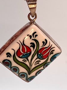 lot 489 image: Two Crafted Sterling Pendants and Chain- Ayasofya Silver
