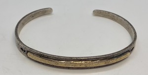 lot 487 image: 14K and Sterling Cuff Style Bracelet
