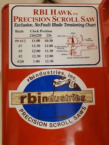 lot 401 image: RBI Industries, Inc Hawk Percision Scroll Saw