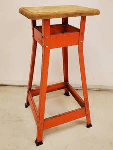 lot 410 image: Orange Garage Workbench Shop Stool