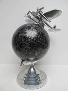 lot 18 image: Chrome World Globe wAirplane