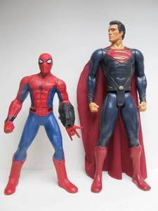 lot 26 image: 2 LARGE Action Figure toys - Spider-Man & Superman