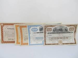 lot 47 image: Group of Vintage & Antique Stock Certificates