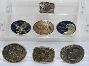 lot 66 image: Lot of 7 NRA Belt Buckles