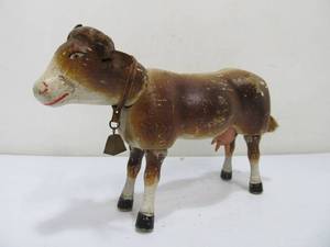 lot 95 image: Original Antique SCHOENHUT Jointed Wooden Toy Cow