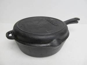 lot 105 image: Large Cabelas Cast Iron Deep Skillet wLid