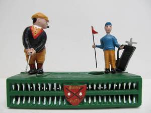 lot 113 image: Vintage Style Cast Iron Mechanical Golf Bank