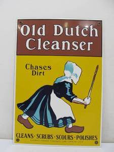 lot 159 image: Vintage Old Dutch Cleanser Porcelain 13 X 9 Advertising Sign