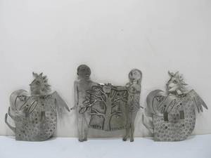 lot 169 image: 3 Signed Leeandra Drumm Pewter Light Switch Plates