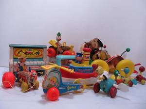 lot 177 image: Large Lot of Vintage Fisher Price Pull Toys etc