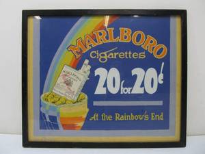 lot 179 image: Original 1930s MARLBORO Cigarettes Advertising Sign