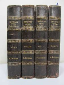 lot 208 image: Very Nice Antique Large Leatherbound Book Set - History of The United States