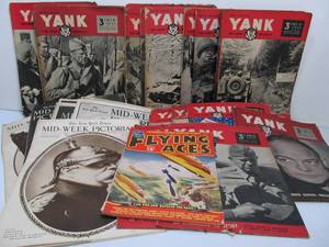 lot 217 image: Lot of Larger Size Original WW1 & WW2 Era Military Magazines