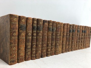 lot 8 image: Early Antique HISTORY OF ENGLAND Leatherbound Book Set - Circa 1790s