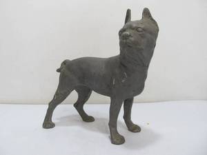 lot 290 image: Large Old Vintage Cast Metal Boston Terrier Coin Bank