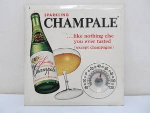 lot 292 image: Vintage CHAMPALE Tin Advertising Thermometer Beer Sign
