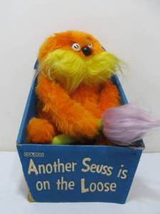 lot 309 image: NOS Vintage 1983 Coleco DR. SEUSS Plush LORAX 