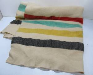 lot 311 image: Old Vintage Wool Hudson Bay Blanket