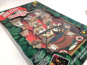 lot 324 image: New in Box Lighted Holiday Carousel Display