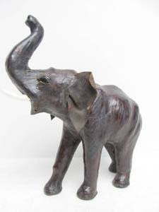 lot 269 image: Vintage Leather Elephant Statue