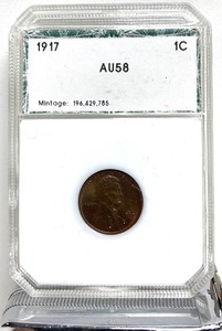 lot 343 image: 1917 Lincoln Wheat Penny AU58