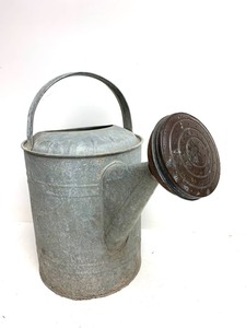 lot 348 image: Vintage Galvanized Watering Can wRosette